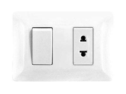 INTERRUPTOR SIMPLE CON TOMACORRIENTE SIMPLE EMPOTRAR – DELUXE